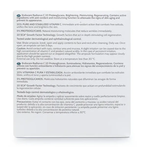 Ampollas Regeneradoras*ENDOCARE Hot