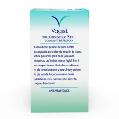 New VAGISIL Cuidado Incontinencia Toallitas Íntimas 2 en 1