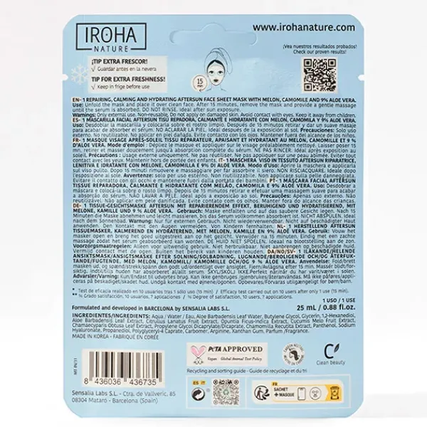 Mascarilla Aftersun Tisú*IROHA NATURE New