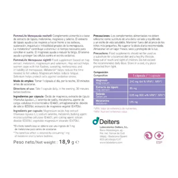New FEMMELIFE Menopausia Noche