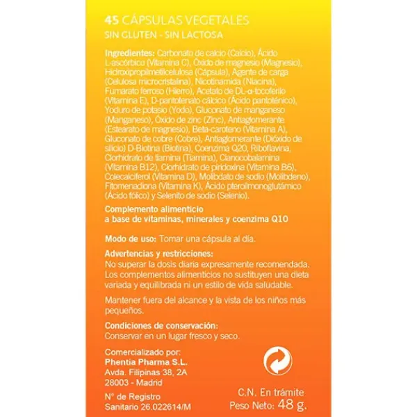 Online Multivitaminas Y Minerales + Vitalidad Coq10 Complementos Alimenticios